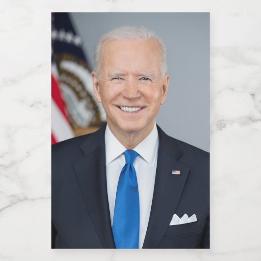Präsident Joe Biden White House Portrait Lebensmitteletikett (Einzelnes Label)