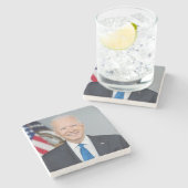 Präsident Joe Biden White House Portrait Steinuntersetzer (Seitenansicht)