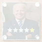 Präsident Joe Biden Zulassungsbewertung Glasuntersetzer (Rückseite)