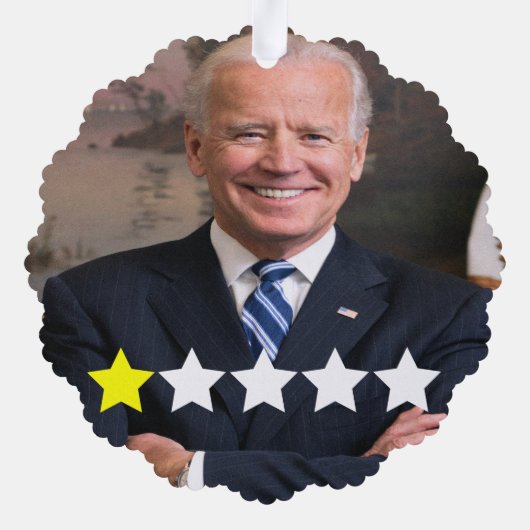 Präsident Joe Biden Zulassungsbewertung Ornament Karte (Rückseite)