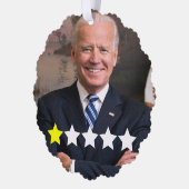 Präsident Joe Biden Zulassungsbewertung Ornament Karte (Links)