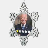 Präsident Joe Biden Zulassungsbewertung Schneeflocken Zinn-Ornament (Rechts)