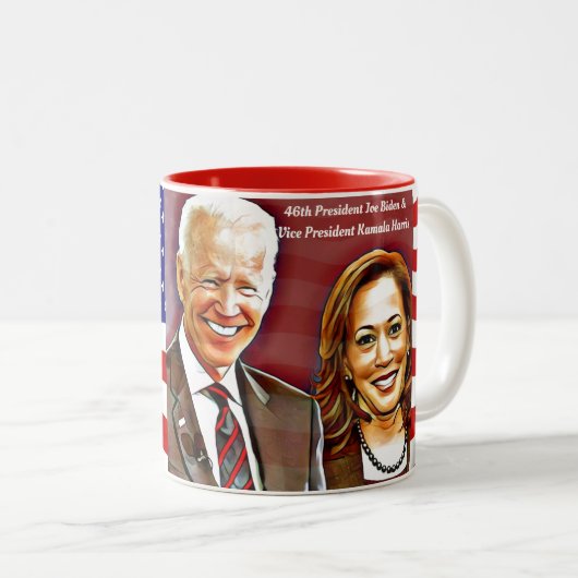 Präsident JoeBident - Vizepräsident Kamala Harris Zweifarbige Tasse (VorderseiteRechts)