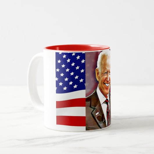 Präsident JoeBident - Vizepräsident Kamala Harris  Zweifarbige Tasse (Vorderseite Links)