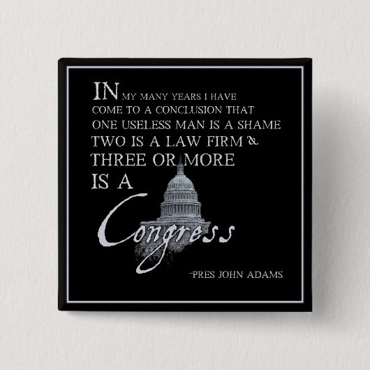 Präsident John Adams auf Kongreß Button (Vorderseite)