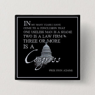 Präsident John Adams auf Kongreß Button
