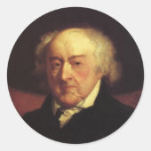 Präsident John Adams Runder Aufkleber (Vorderseite)