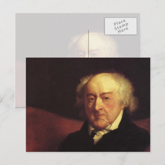 Präsident John Admas Postkarte (Vorne/Hinten)