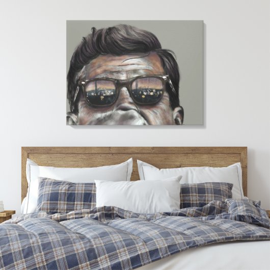 Präsident John F. Kennedy - Canvas Print Leinwanddruck (Insitu (Schlafzimmer))