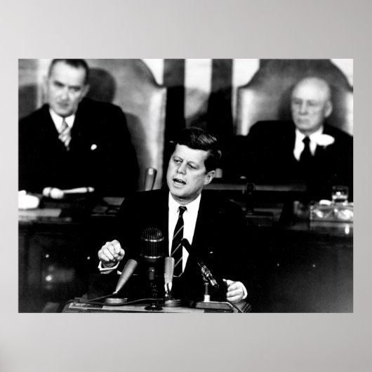 Präsident John F. Kennedy Men in der Mondrede Poster (Vorne)
