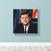 Präsident John F Kennedy Portrait JFK 35. 8x8 Leinwanddruck (Insitu (Holzboden))