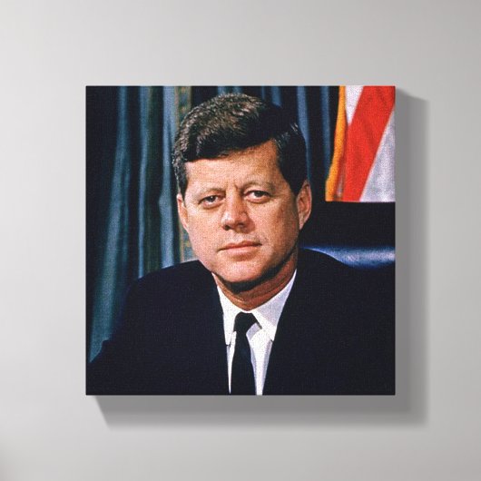 Präsident John F Kennedy Portrait JFK 35. 8x8 Leinwanddruck (Vorderseite)