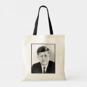 Präsident John F Kennedy Portrait Tote Bag Tragetasche (Rückseite)
