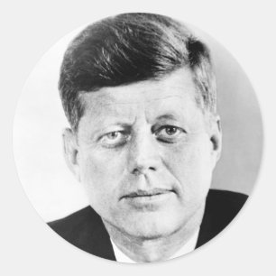 Präsident John F Kennedy Porträt Runder Aufkleber