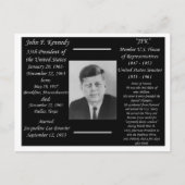 Präsident John F Kennedy Postkarte (Vorderseite)