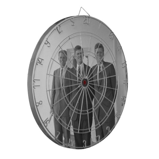 Präsident John Kennedy & Brothers American Camelot Dartscheibe (Vorderseite Links)