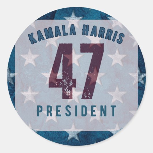 Präsident Kamala Harris 47. Kreis Runder Aufkleber (Vorderseite)