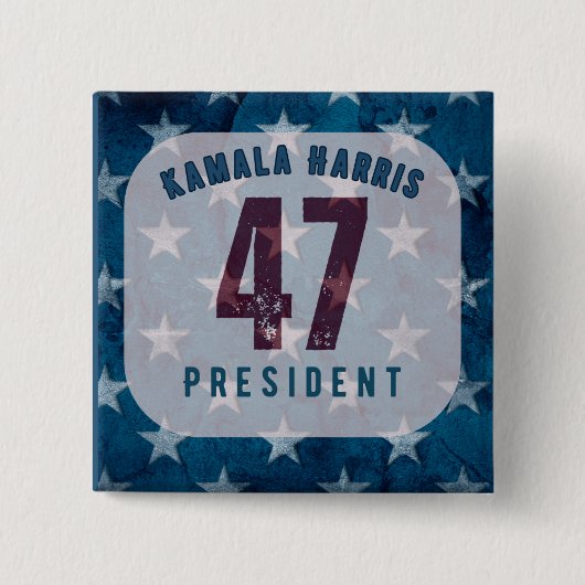 Präsident Kamala Harris 47. Quadrat Button (Vorderseite)