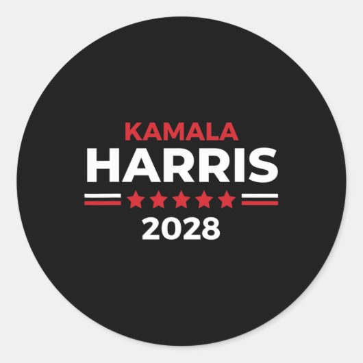 Präsident Kamala Harris für den Präsidenten 2028 Runder Aufkleber (Vorderseite)