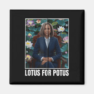 Präsident Kamala Harris Portrait Lotus für Potus Z Magnet