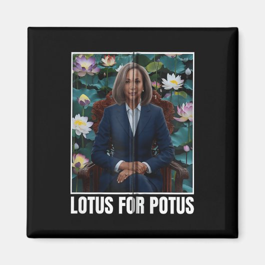 Präsident Kamala Harris Portrait Lotus für Potus Z Magnet (Vorne)