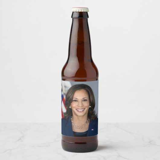 Präsident Kamala Harris USA 2024 Bierflaschenetikett (Vorderseite)