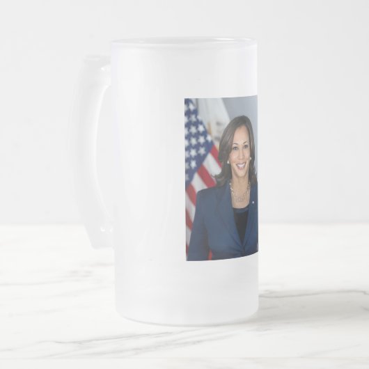Präsident Kamala Harris USA 2024 Mattglas Bierglas (Vorderseite Links)