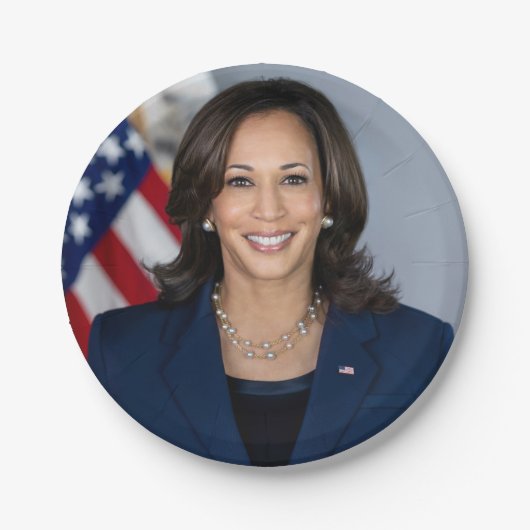 Präsident Kamala Harris USA 2024 Pappteller (Vorderseite)
