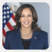 Präsident Kamala Harris USA 2024 Quadratischer Aufkleber (Vorderseite)