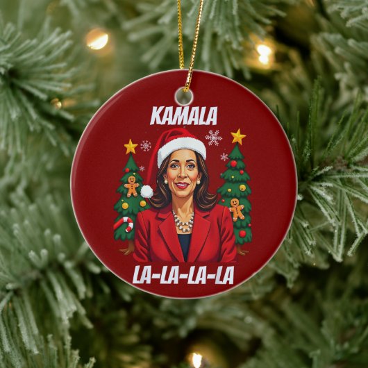 Präsident Kamala Harris Weihnachten Keramik Ornament (Baum)