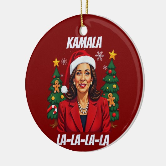 Präsident Kamala Harris Weihnachten Keramik Ornament (Links)