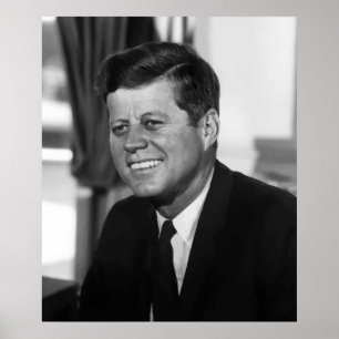 Präsident Kennedy in Schwarz und Weiß Poster