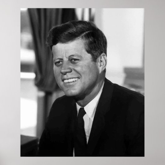 Präsident Kennedy in Schwarz und Weiß Poster (Vorne)