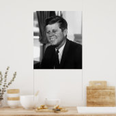 Präsident Kennedy in Schwarz und Weiß Poster (Küche)