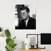 Präsident Kennedy in Schwarz und Weiß Poster (Heimbüro)