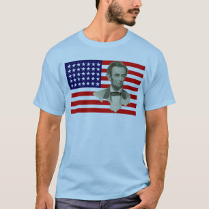 Präsident Lincoln mit 35-Sterne-Union-Flagge T-Shirt