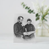 Präsident Lincoln Postcard - Lesen mit Sohn Tad Postkarte (Stehend Vorderseite)