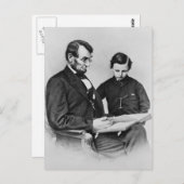 Präsident Lincoln Postcard - Lesen mit Sohn Tad Postkarte (Vorne/Hinten)