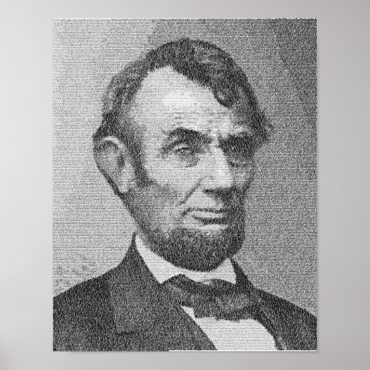 Präsident Lincoln Render w/Gettysburg Poster (Vorne)