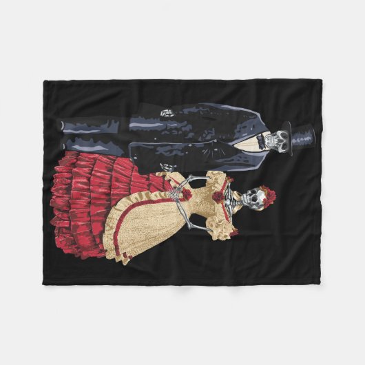Präsident Lincoln Skeleton, Halloween Skeleton Fleecedecke (Vorderseite (Horizontal))