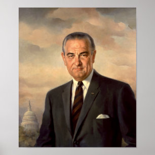 Präsident Lyndon Johnson Painting Poster