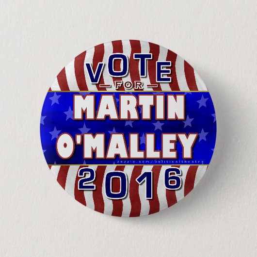 Präsident Martin-O'Malley Wahl 2016 Demokrat Button (Vorderseite)