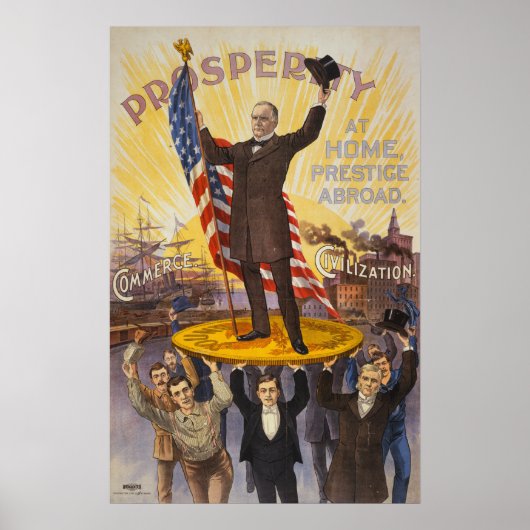 Präsident McKinley stehend auf eine riesige Münze Poster (Vorne)