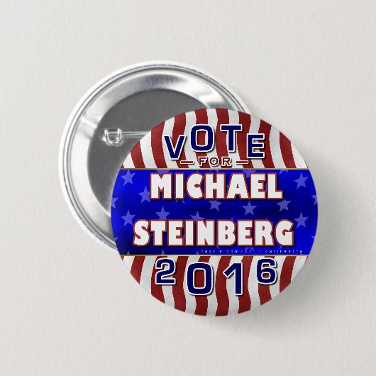 Präsident Michael-Steinberg Wahl 2016 Demokrat Button (Vorne & Hinten)