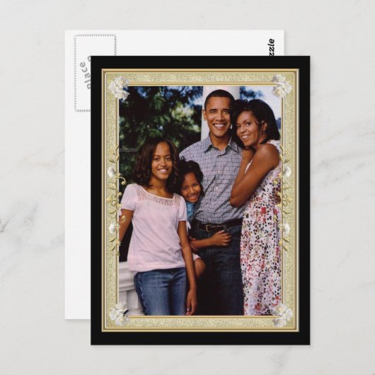 Präsident Obama 1. Gerahmte Keepsakes Postkarte (Vorne/Hinten)