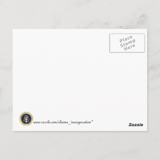 Präsident Obama 1. Gerahmte Keepsakes Postkarte (Rückseite)