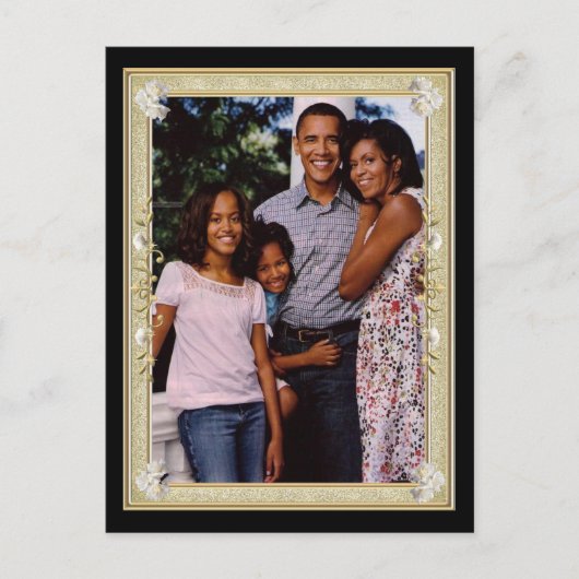 Präsident Obama 1. Gerahmte Keepsakes Postkarte (Vorderseite)