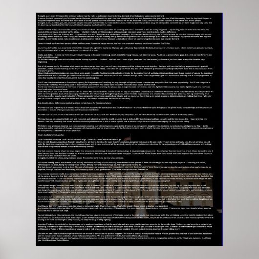 Präsident Obama 2012 Siegesvortrag Poster (Vorne)