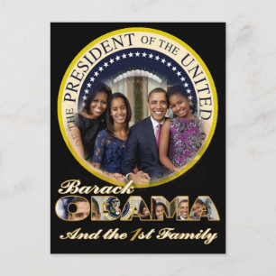 PRÄSIDENT OBAMA Amerikas erste Familie Postkarte