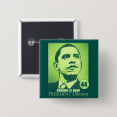 Präsident Obama, Änderung ist jetzt grüner Knopf Button (Vorne & Hinten)